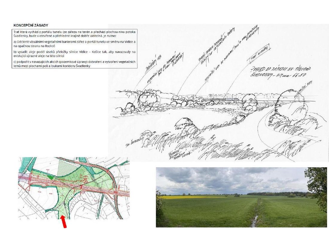 Regenerační opatření u VRT Poříčany – Světlá nad Sázavou – Koncepční skici stávajícího stavu