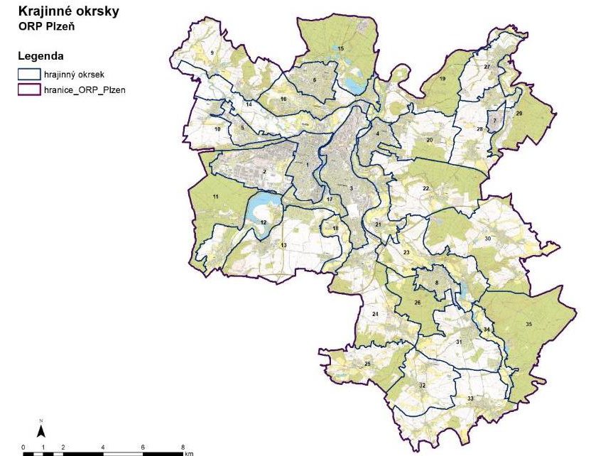Územní studie krajiny ORP Plzeň – Členění území na krajinné okrsky